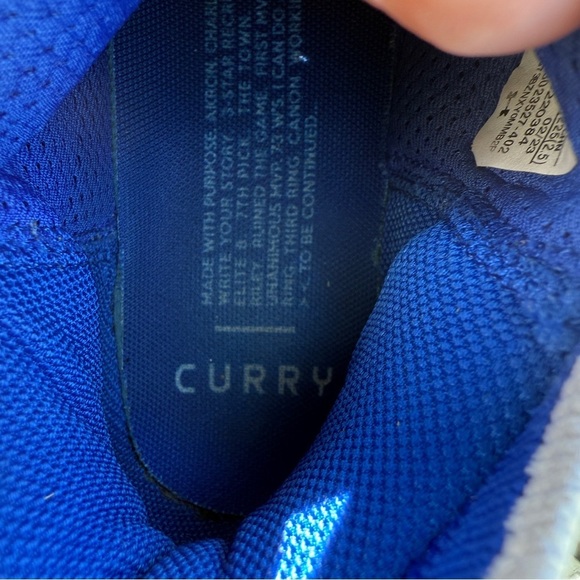 Under Armour Curry 8 Boy’s Basketball Shoes Royal Blue White Size 3.5Y Athletic - Picture 9 of 11